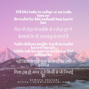 Bewafa Shayari 2